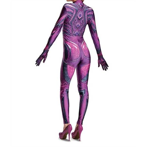 NEW DISGUISE women's power ranger bodysuit costume in pink - Picture 3 of 3